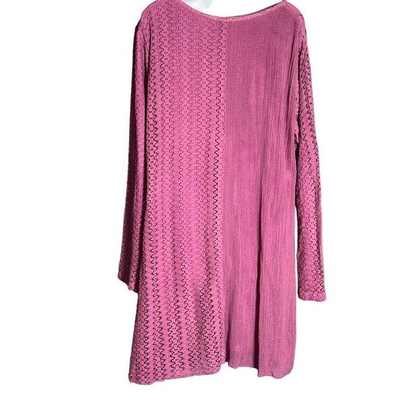 Exclusively for Signals Women's Long Sleeve Blouse Top Mini Dress Lace Pink 3X - Picture 8 of 11